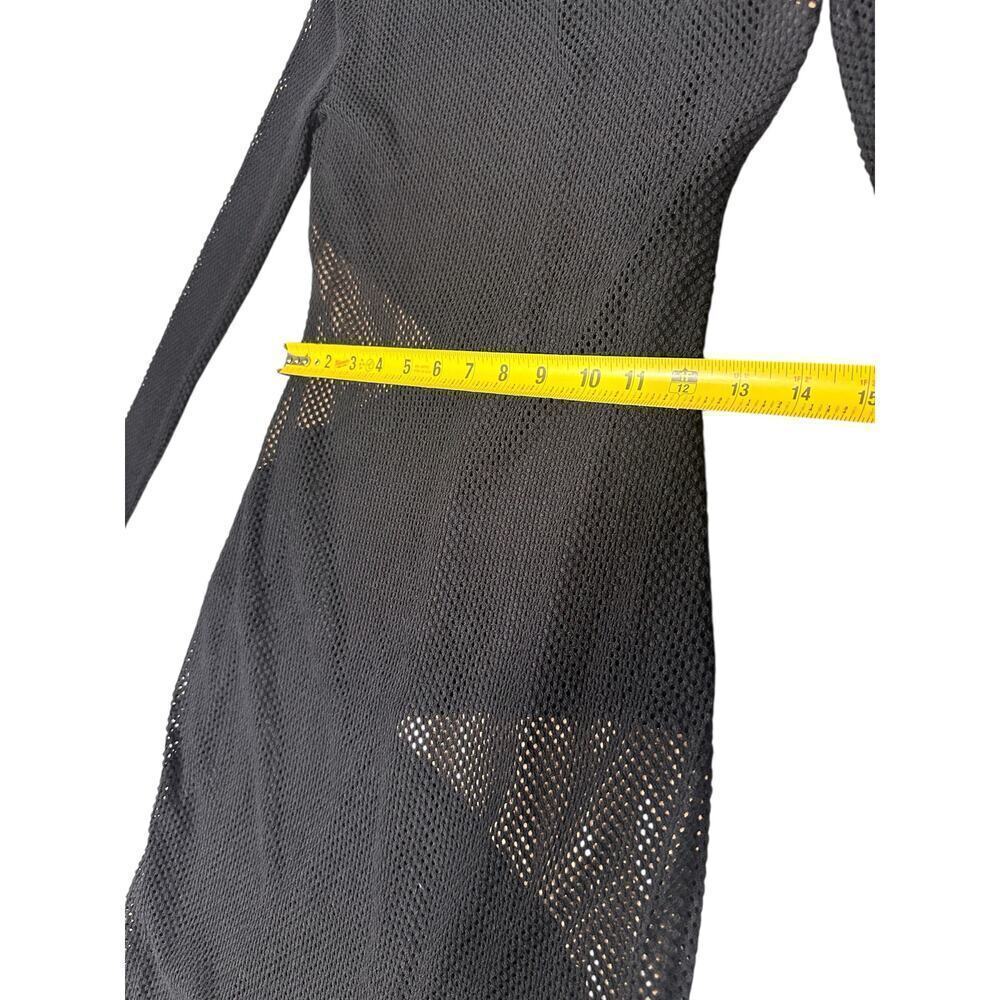 BCBGMAXAZRIA Black Mesh Long Sleeve Dress Size S - Picture 4 of 7